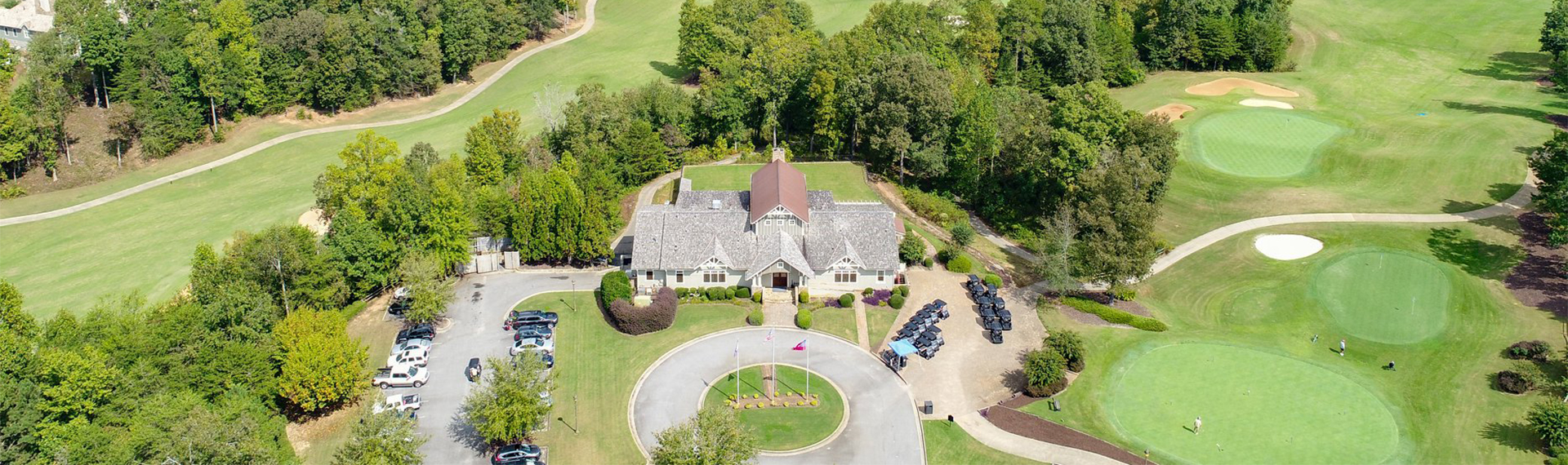 aerial view of golf club house